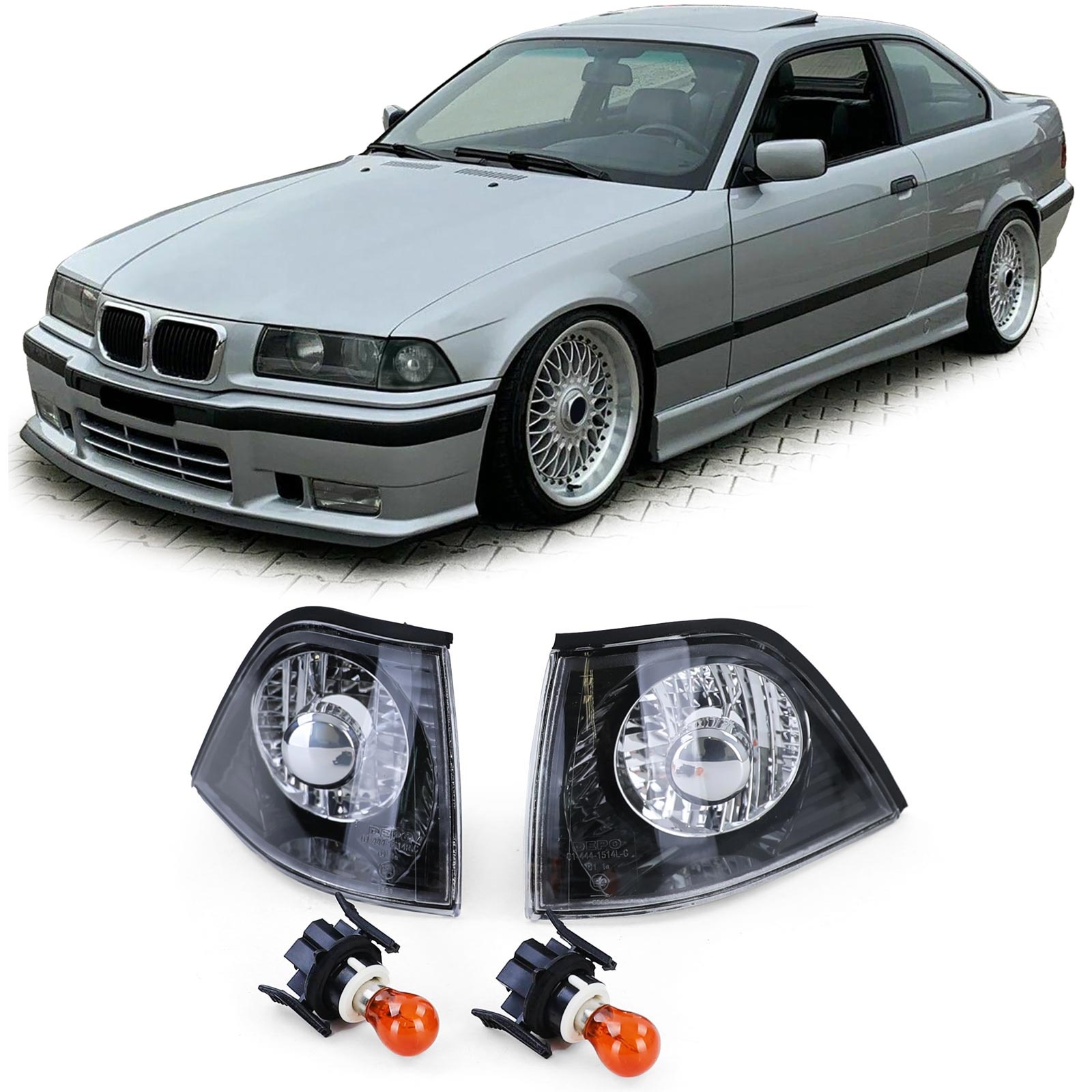 Knipperlichten geschikt voor BMW 3-serie E36 Coupe Cabrio - 1990-1999 - zwart