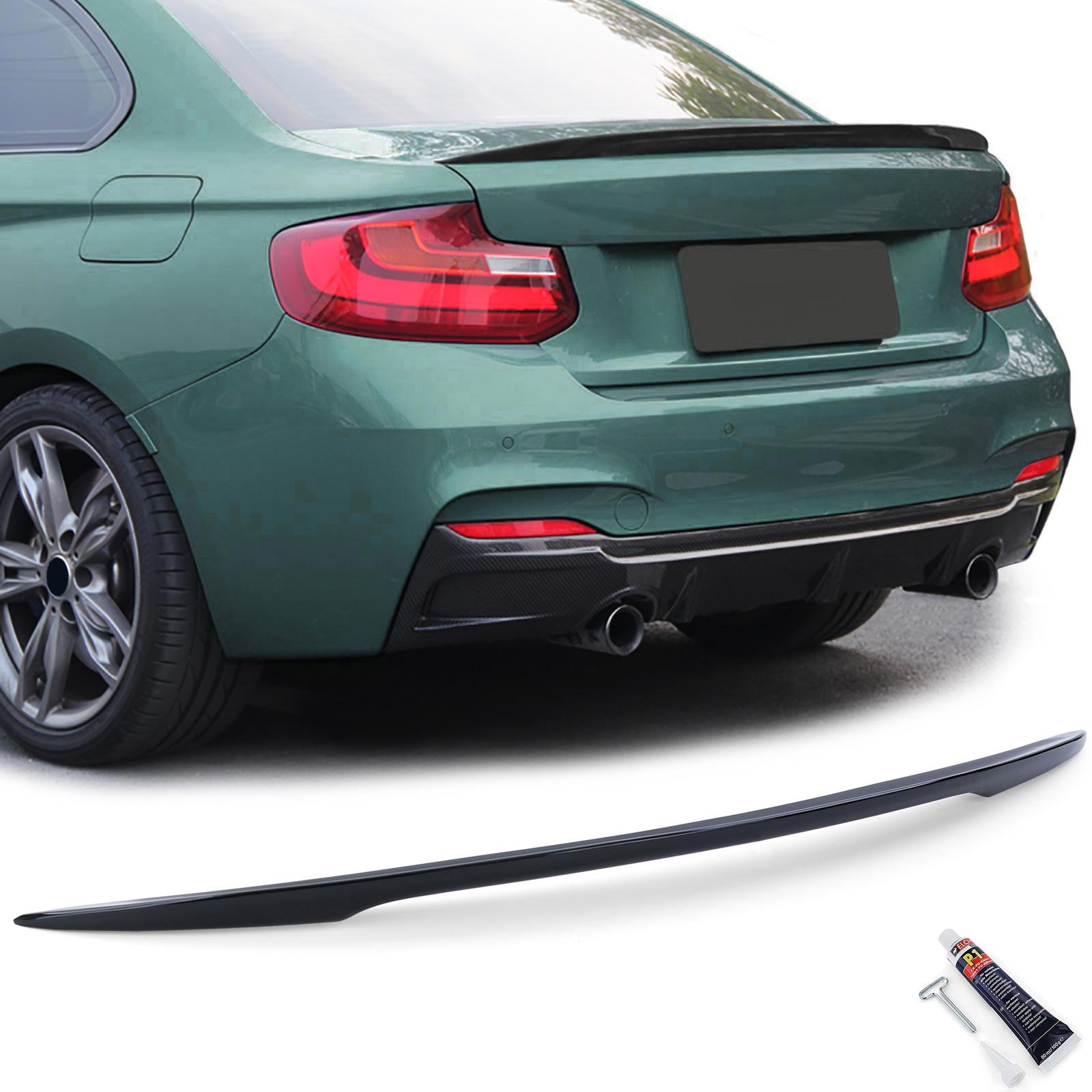 Spoiler - achterspoiler - voor BMW 2 serie-F22 / Coupé 2013 - glanzend zwart