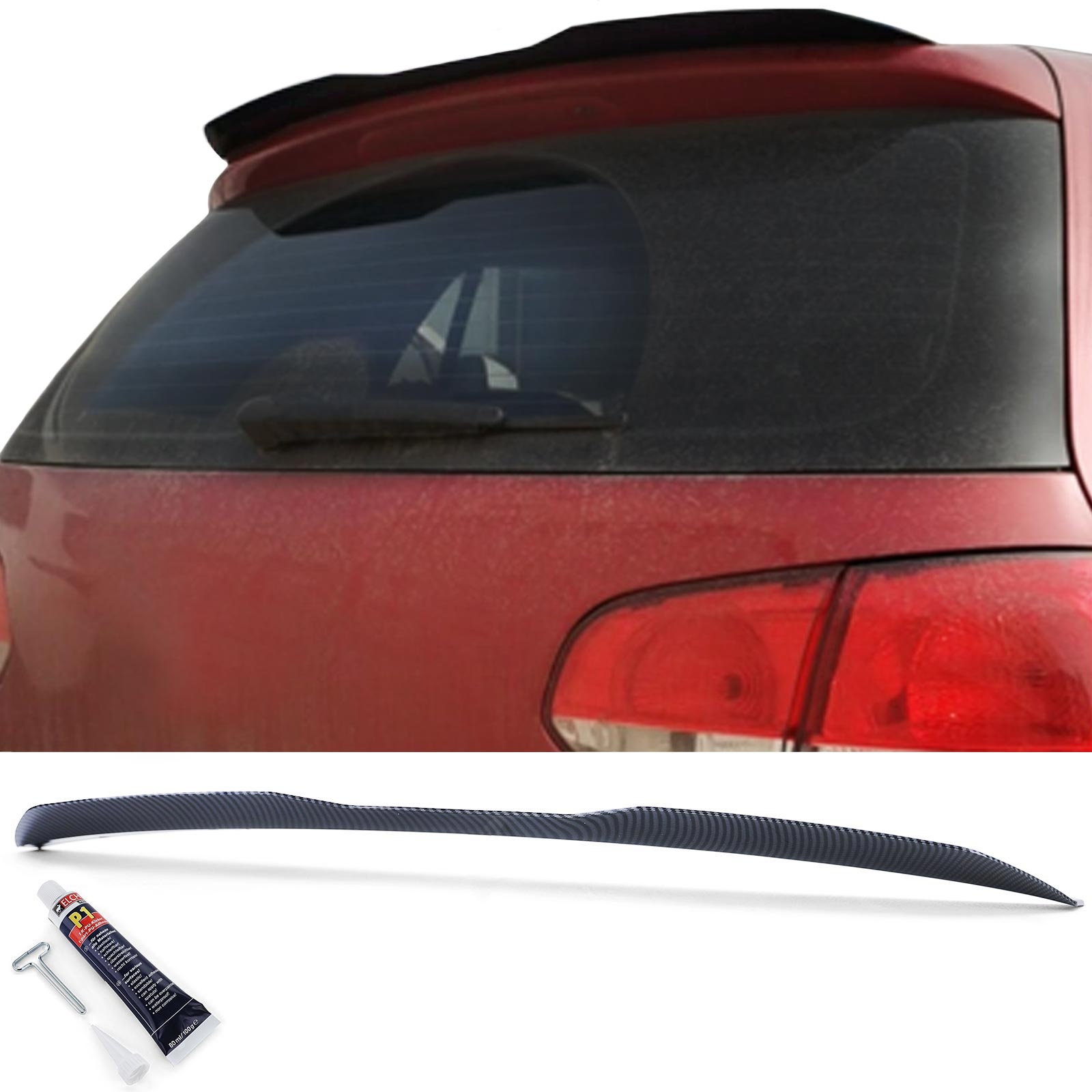 Spoiler - dakspoiler - voor VW Golf 6 VW Golf / Sedan en 7 type-5K1 5G1 / Sedan -  carbon