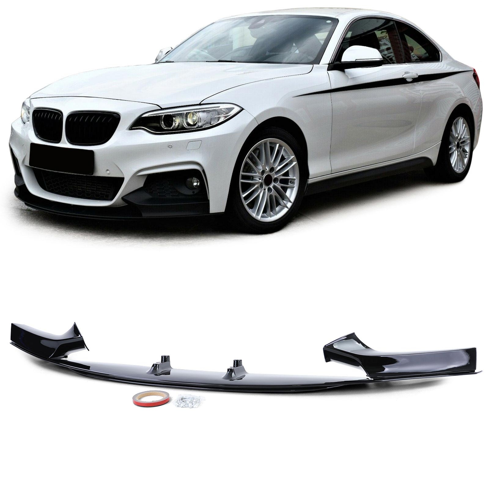 Spoiler - voorspoiler lip - BMW 2 serie type-F22 F23 / coupé / cabriolet 2013 -  zwart