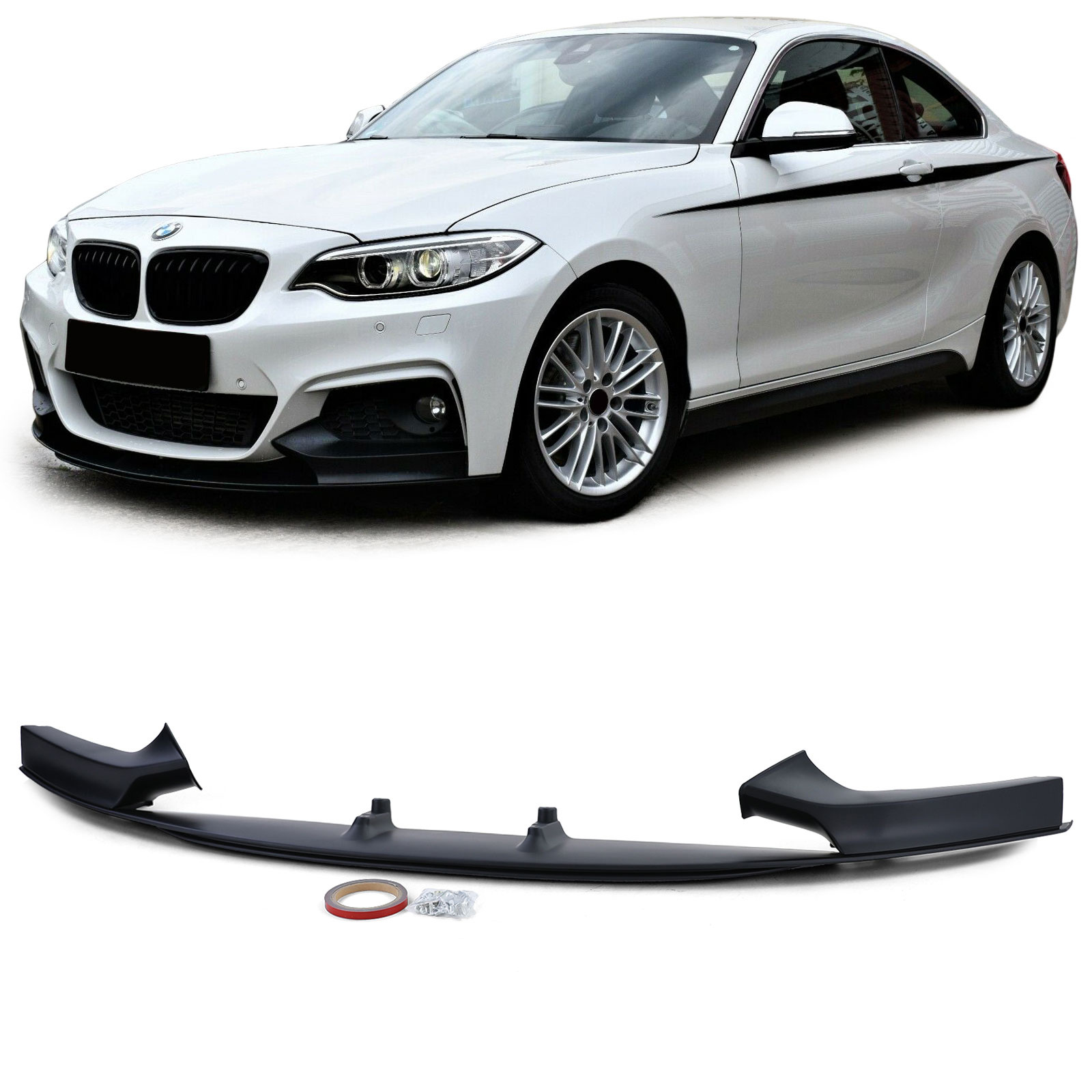 Spoiler - voorspoiler lip - BMW 2 serie type-F22 F23 2013 / coupé / cabriolet - zwart