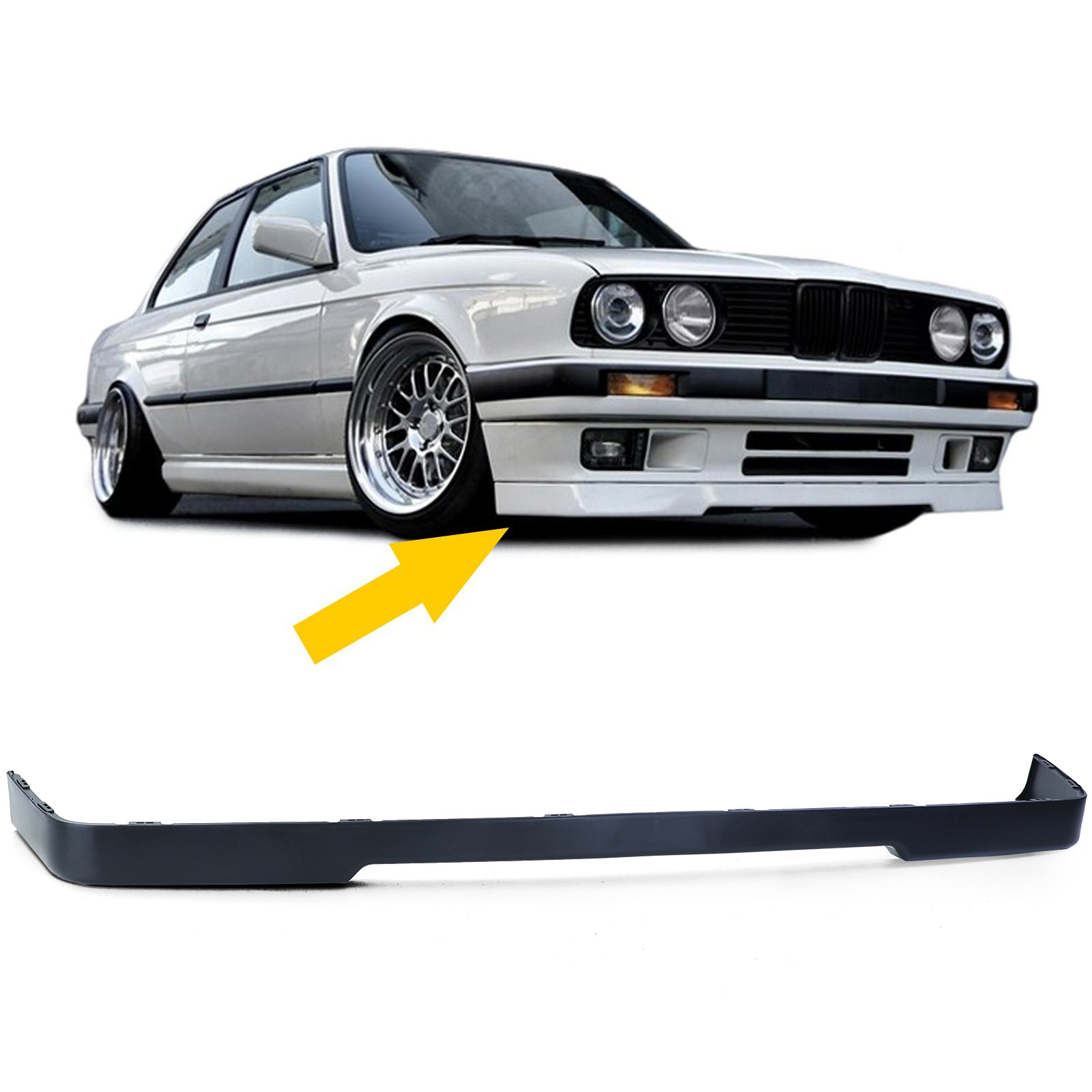 Spoiler - voorspoiler lip - BMW 3 serie type-E30 / Sedan / Cabrio / Touring 1987-1994 - zwart