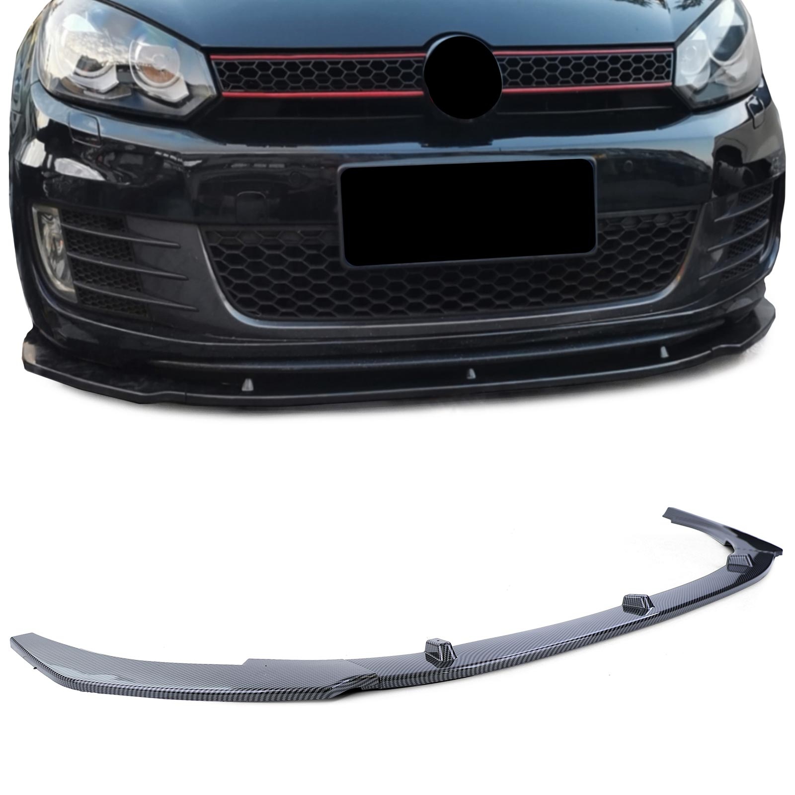 Spoiler - voorspoiler - voor VW Golf 6 type-5K1 2009-2013 - carbon