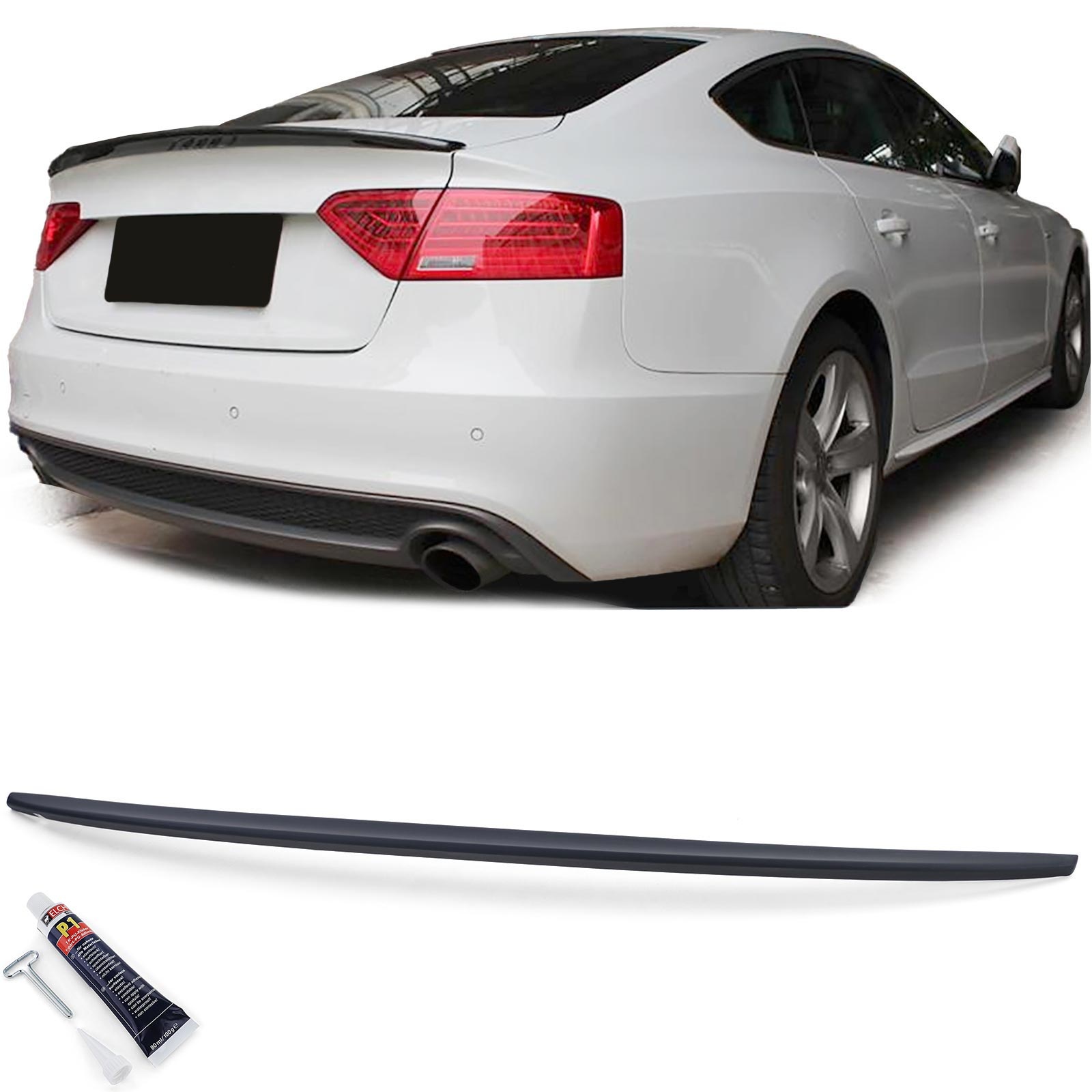 Spoiler - achterspoiler - geschikt voor Audi A5 type-8T 2007-2016 - matzwart