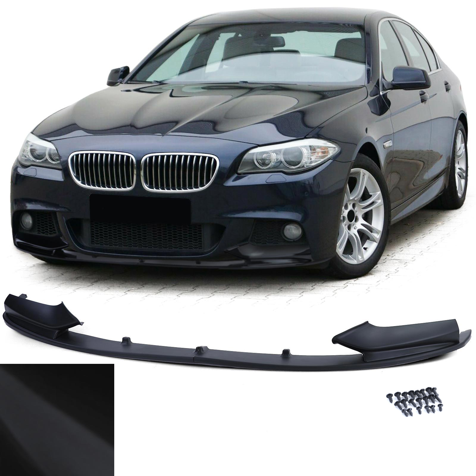 Spoiler - voorspoiler lip - BMW 5 serie-F10 F11 / Sedan / Touring 2010-2017 - matzwart