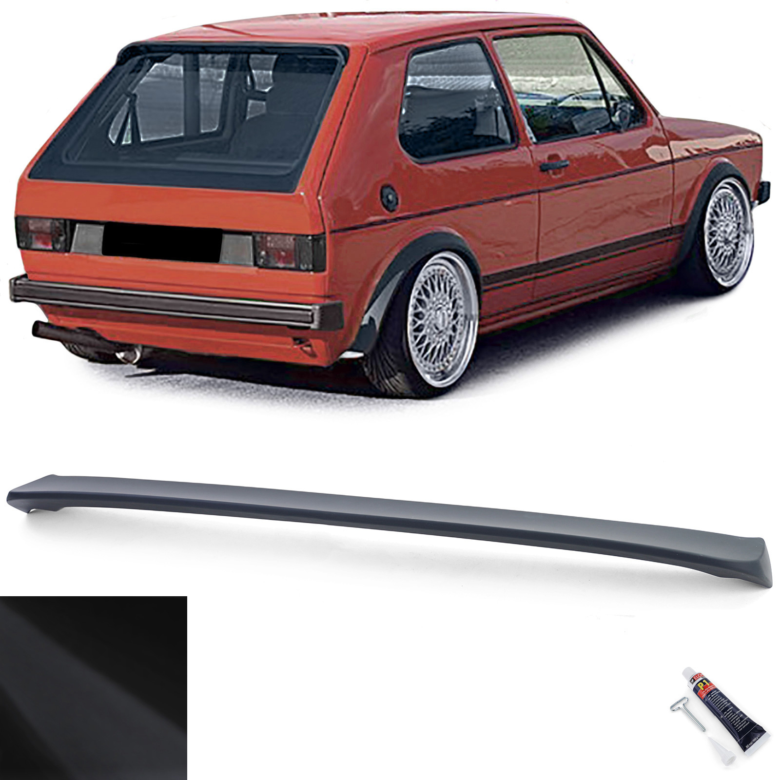 Spoiler - dakspoiler - voor VW Golf 1 1974-1985 - mat zwart