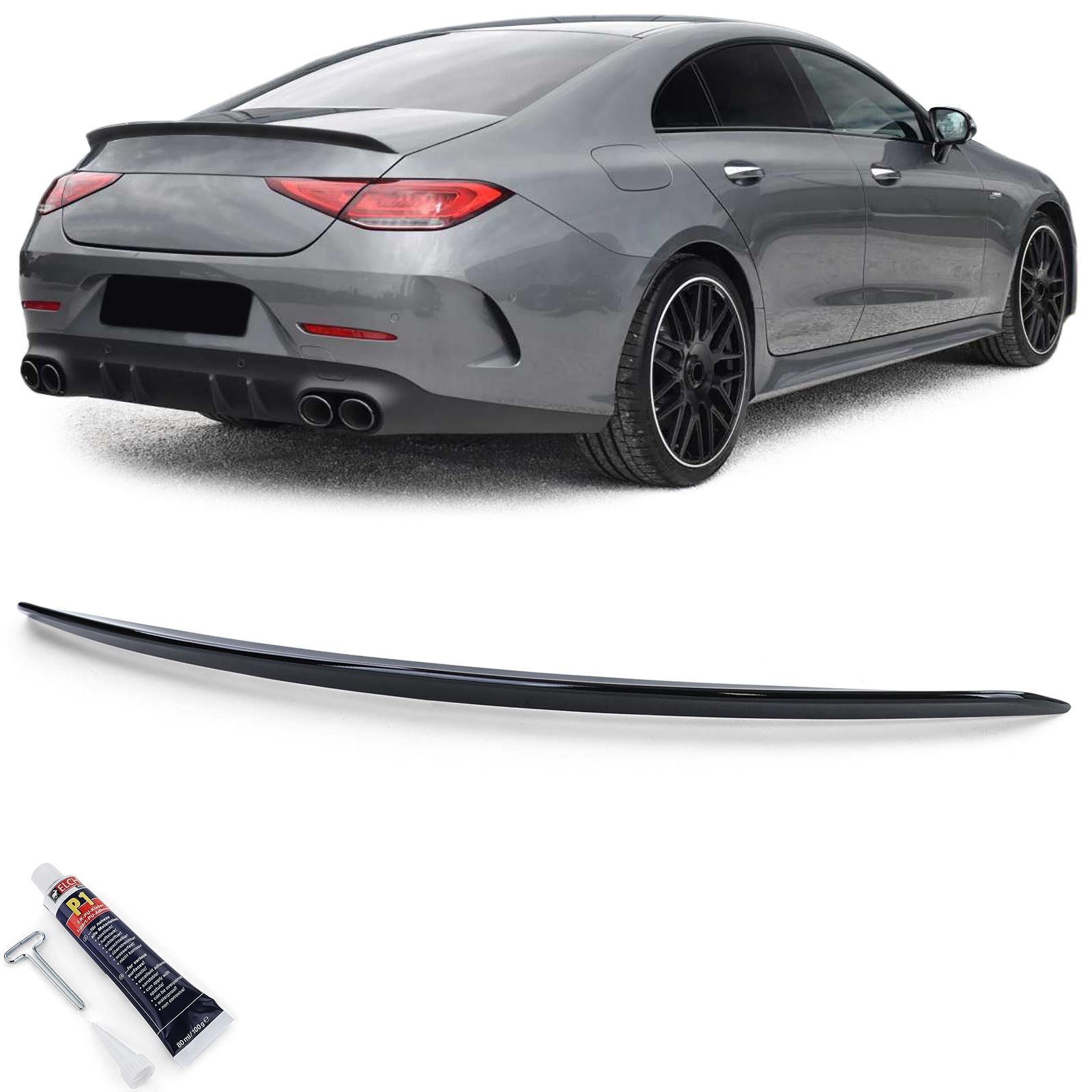 Spoiler - achterspoiler - voor Mercedes CLS type-C257 2017 - glanzend zwart