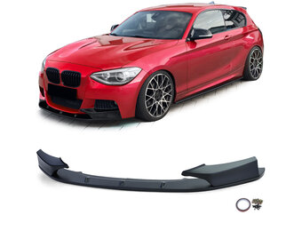 Spoiler - voorspoiler lip - BMW 1 serie type-F20 F21 2010-2014 - matzwart