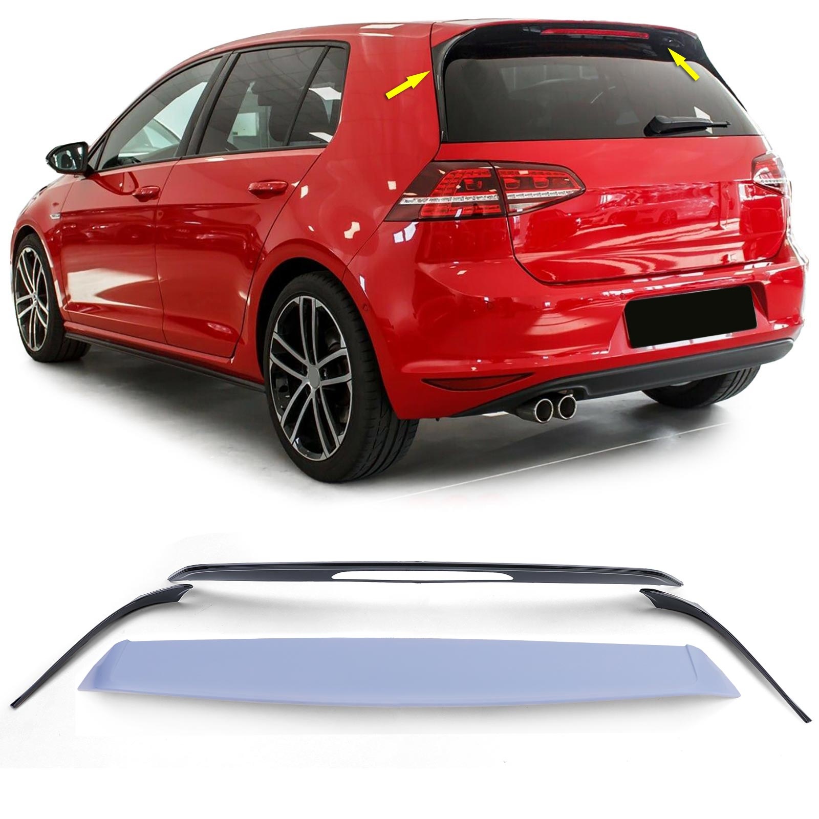 Spoiler - dakspoiler - geschikt voor VW Golf 7 5G / Sedan 2012-2017 - glanzend zwart