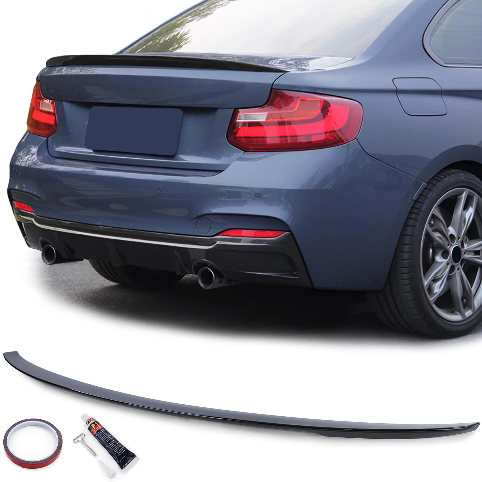 Spoiler - achterspoiler - voor BMW 2 serie-F22 F23 / Coupé / Cabriolet 2013 - glanzend zwart