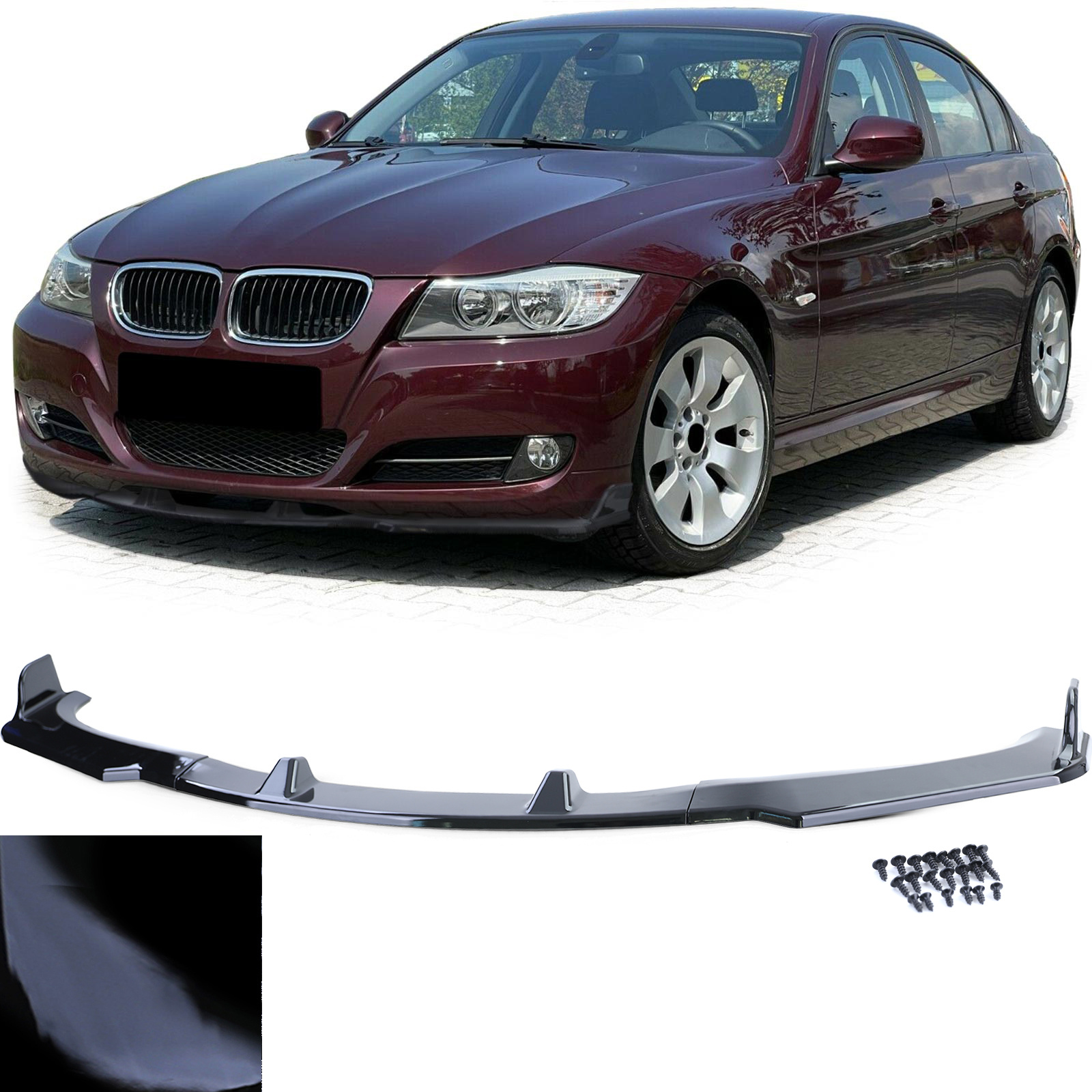 Spoiler - voorspoiler lip geschikt voor BMW 3 serie type-E92 E93 / Coupé / Cabrio 2010-2013 - glanzend zwart
