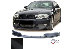 Spoiler - voorspoiler lip geschikt voor BMW 1 serie type-E82 E88 / Coupé / Cabrio 2011-2013 - matte zwart