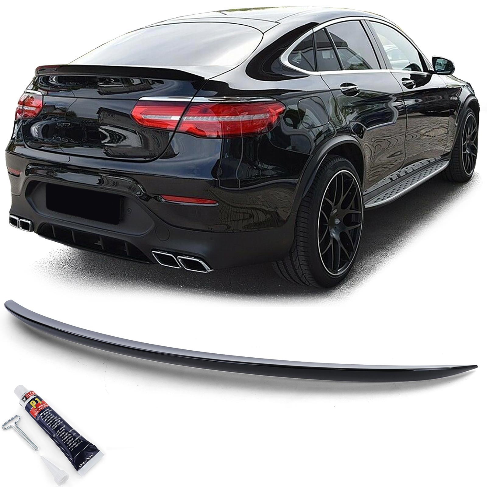 Spoiler - achterspoiler - geschikt voor Mercedes GLC type-C253 2016-2019 - glanzend zwart