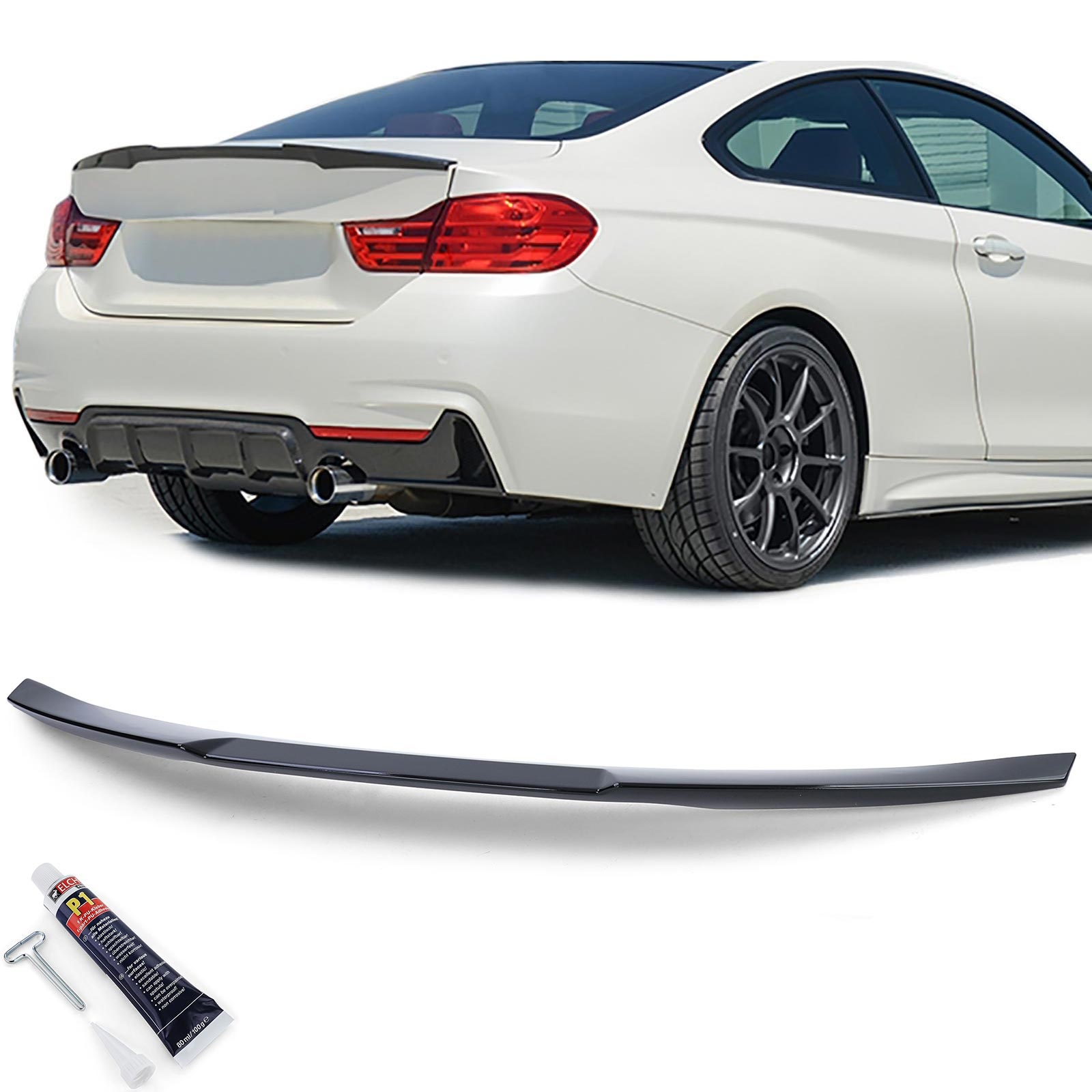 Spoiler - achterspoiler - voor BMW M4 type-F82 / Coupé 2014-2021 - glanzend zwart