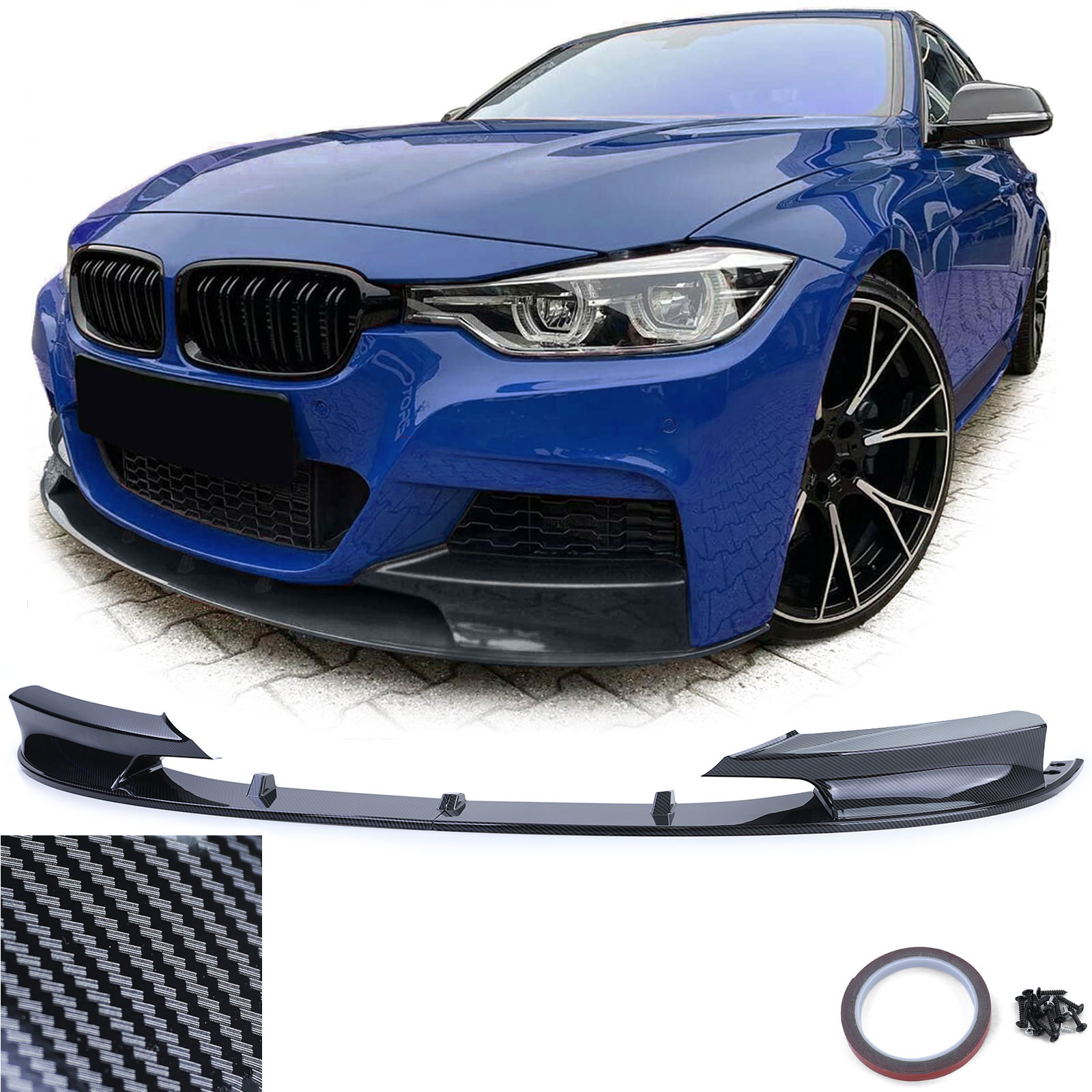 Spoiler - Voorspoiler lip - voor BMW 3 serie-F30 F31 Sedan / Touring 2011-2013 - carbon