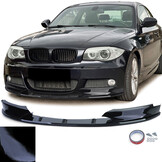 Spoiler - voorspoiler lip - geschikt voor BMW 1 serie type-E82 E88 / Coupé / Cabrio 2011-2013 - glanzend zwart