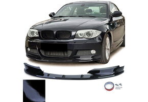 Spoiler - voorspoiler lip - geschikt voor BMW 1 serie type-E82 E88 / Coupé / Cabrio 2011-2013 - glanzend zwart