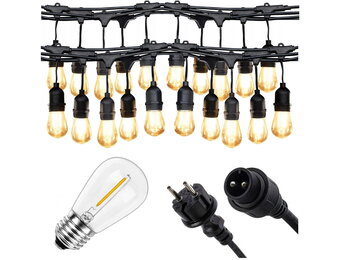 Prikkabel - 20M - inclusief 30 lampen - IP44 - 2700K warm wit