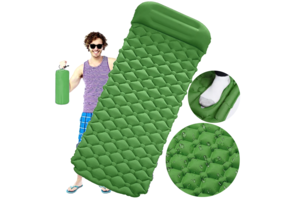 Slaapmat - thermomat - 190x60x5cm - ingebouwde pomp - groen