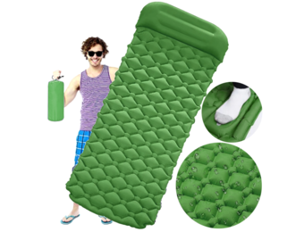 Slaapmat - thermomat - 190x60x5cm - ingebouwde pomp - groen