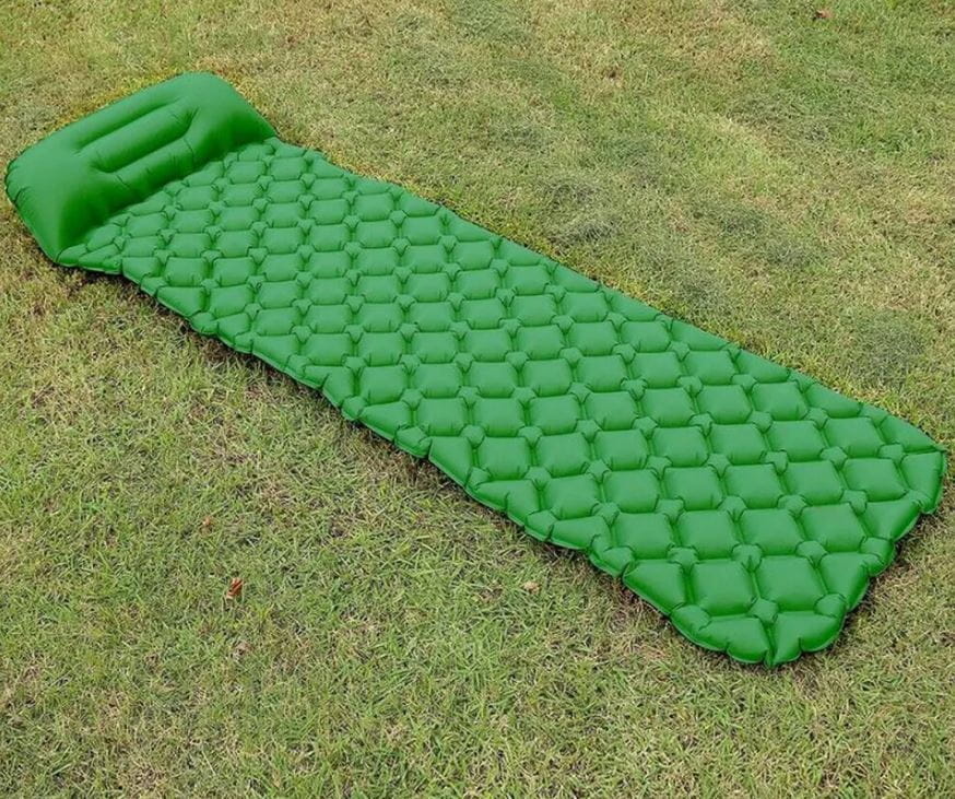 Slaapmat - thermomat - 190x60x5cm - ingebouwde pomp - groen