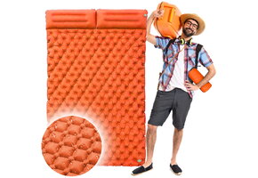 Slaapmat - thermomat - 2 persoons - 195x120x7cm - oranje