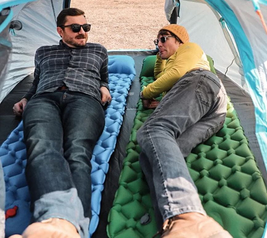 Slaapmat - thermomat - 190x60x5cm - ingebouwde pomp - blauw