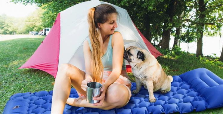 Slaapmat - thermomat - 190x60x5cm - ingebouwde pomp - blauw