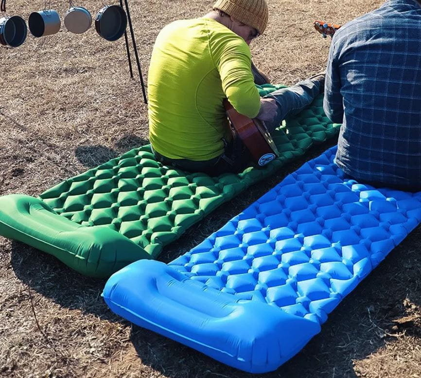 Slaapmat - thermomat - 190x60x5cm - ingebouwde pomp - blauw