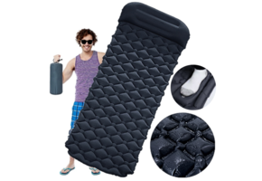 Slaapmat - 190x60x5cm - ingebouwde pomp - marineblauw