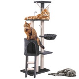 Krabpaal - grote kat - 50x35x140 cm - grijs