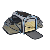 Reismand kat - 45x29x29 cm - opvouwbaar - grijs, zwart