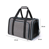 Reismand kat - 45x29x29 cm - opvouwbaar - grijs, zwart