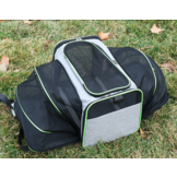 Reismand kat - 45x29x29 cm - opvouwbaar - grijs, zwart