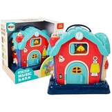 Boerderij speelgoed - 18x13x18 cm - met geluid - rood, blauw