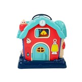 Boerderij speelgoed - 18x13x18 cm - met geluid - rood, blauw