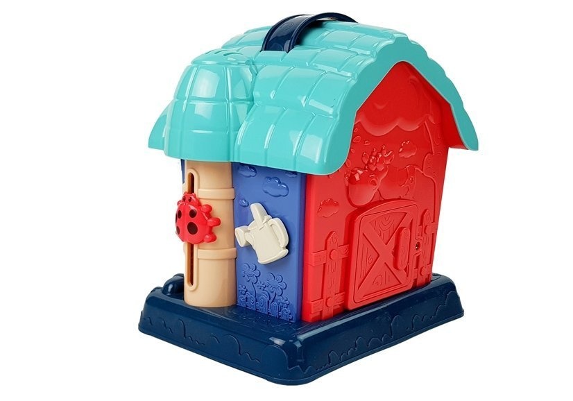 Boerderij speelgoed - 18x13x18 cm - met geluid - rood, blauw