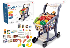 Speelgoed boodschappen - met winkelwagen 44x30x50 cm - 41-delig