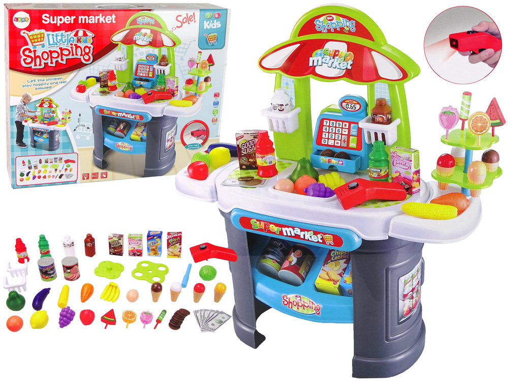 Winkeltje speelgoed - supermarkt - scanner - 66x25x68 cm