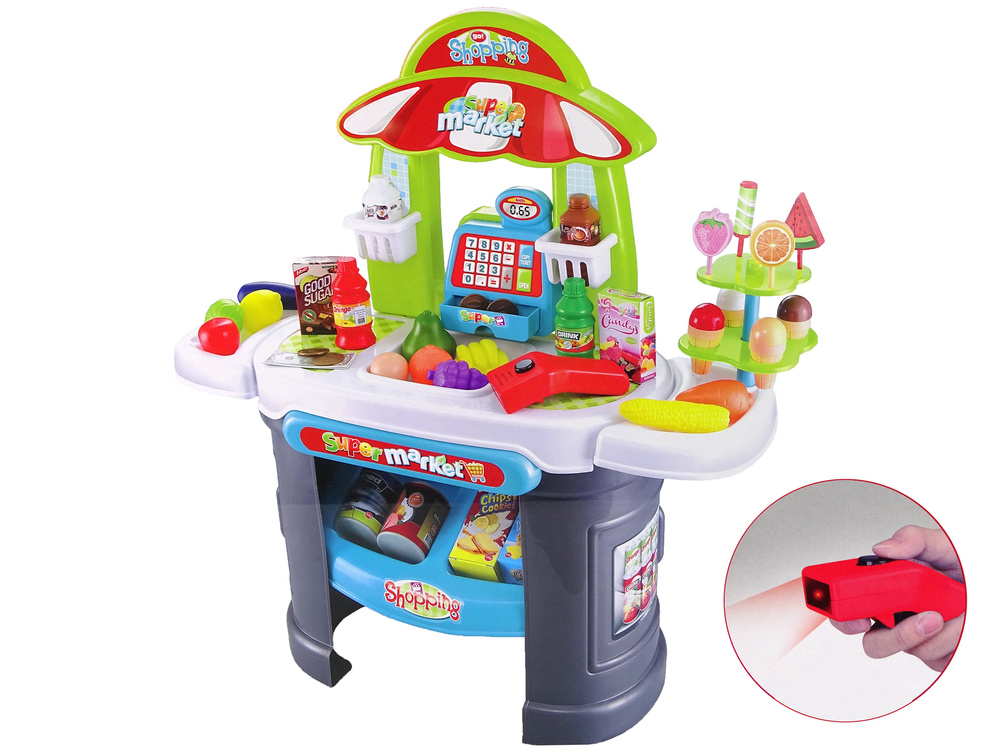 Winkeltje speelgoed - supermarkt - scanner - 66x25x68 cm