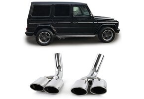 Uitlaatpijpen geschikt voor Mercedes G-Klasse W463 G500 G55 1998-2015 - RVS - Ø 62 mm