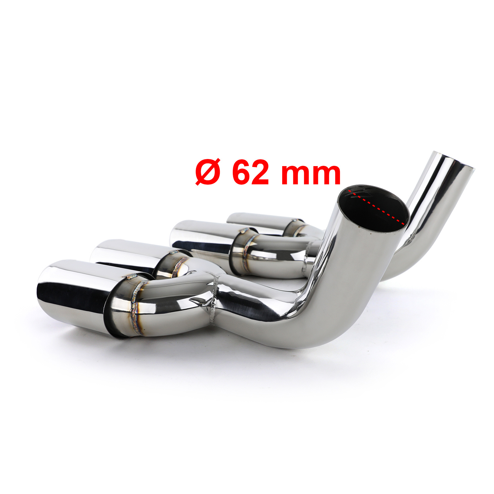 Uitlaatpijpen - voor Mercedes G-Klasse W463 G500 G55 1998-2015 - RVS - Ø 62 mm