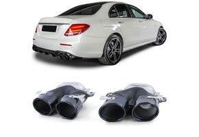 Uitlaatpijpen geschikt voor Mercedes E-Klasse W213 / Sedan 2016 - RVS - zwart