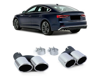 Uitlaatpijpen - voor Audi A5 type-8T 2011 - RVS - sportief optiek