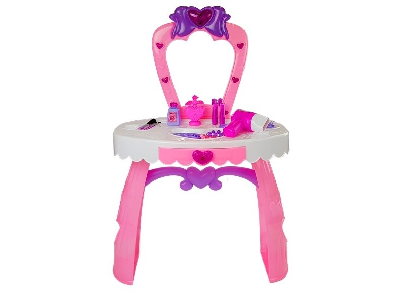 Kaptafel kind - met muziek en lichtjes - 45x30x74 cm - roze wit