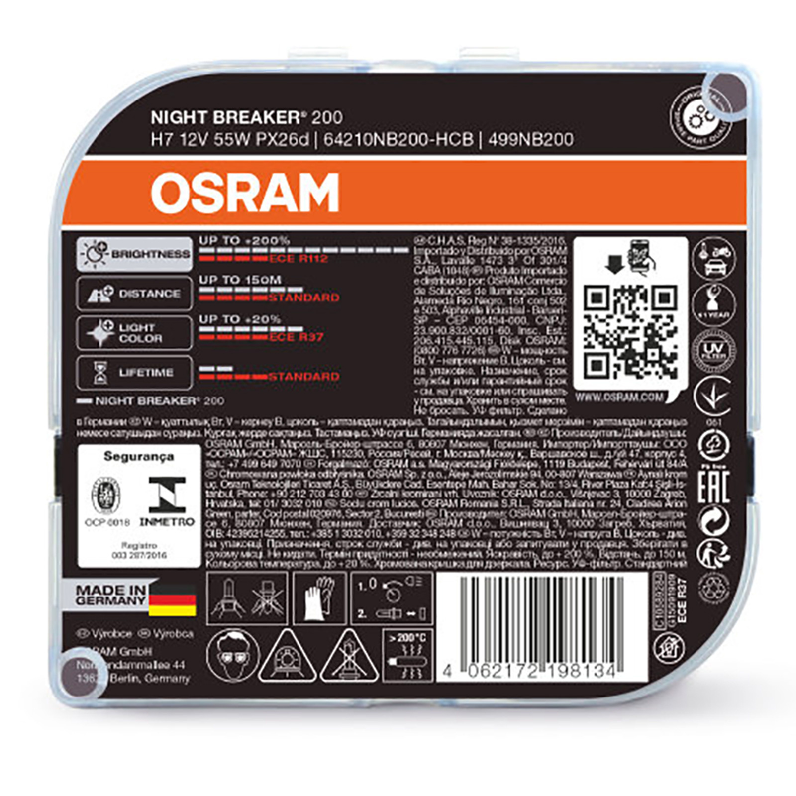 Osram nachtbreker laser h7 - autolamp - 200% helderheid - 150 m