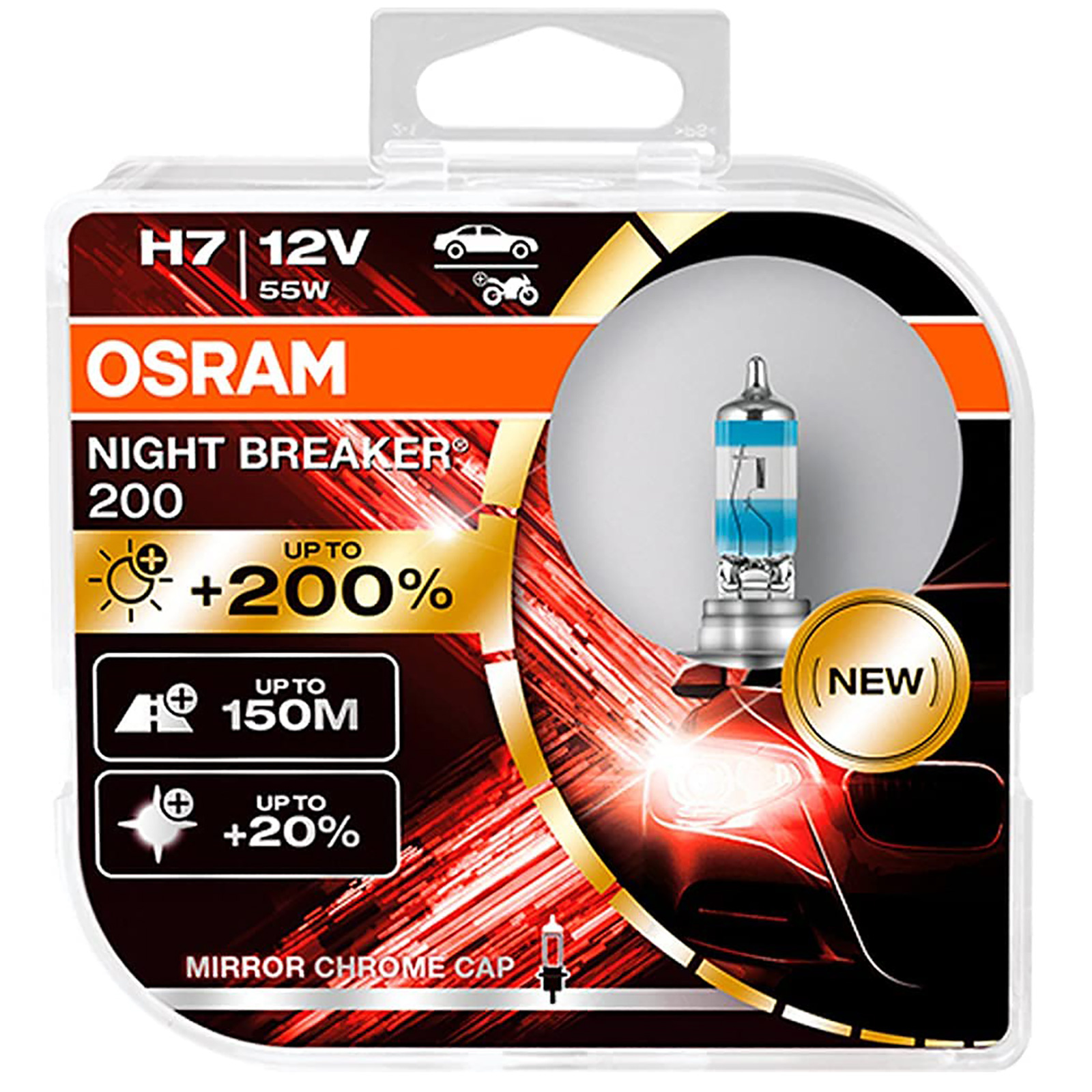 Osram nachtbreker laser h7 - autolamp - 200% helderheid - 150 m