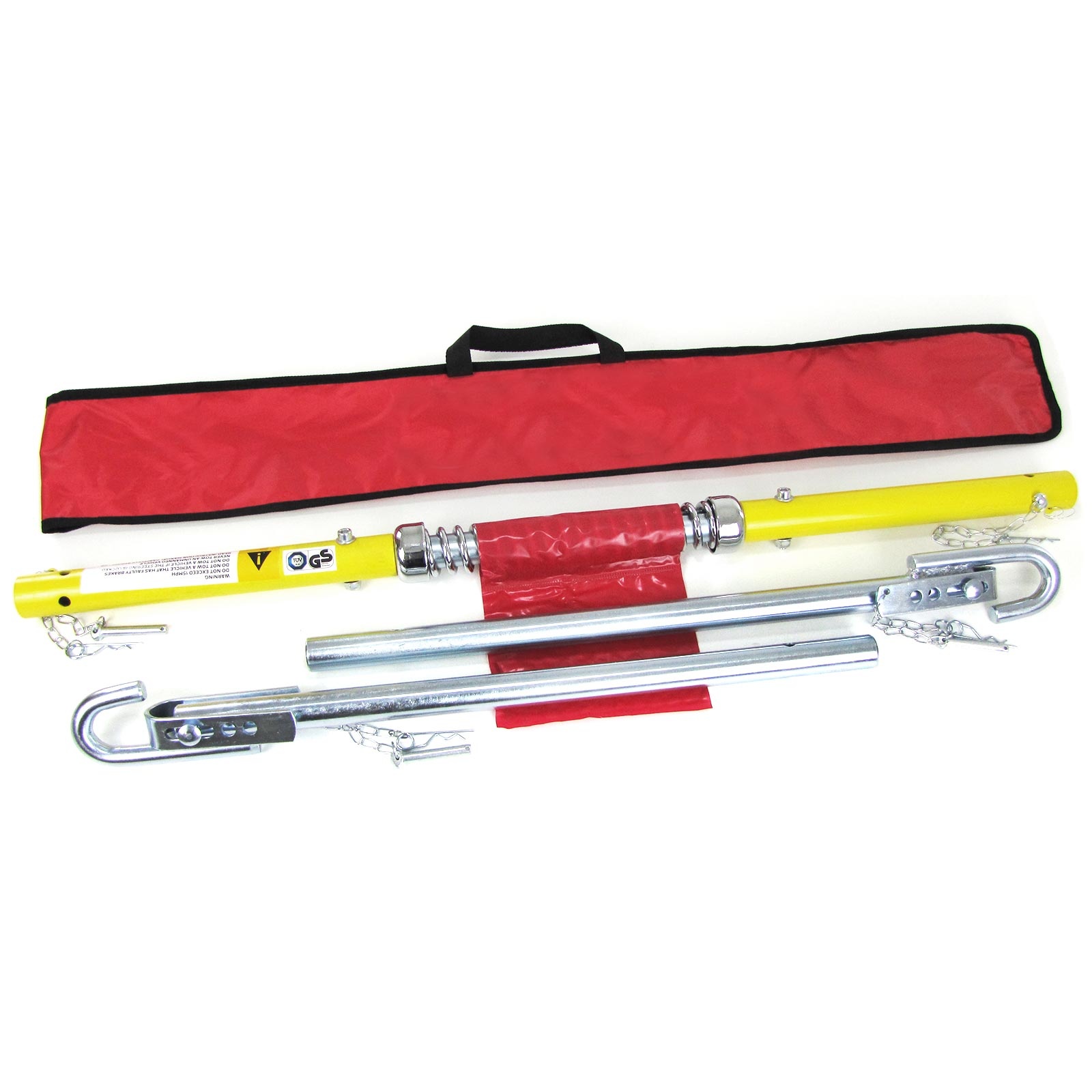 Trekstang - autotrekhaak - 180x27 cm - tot 2000 kg - geel