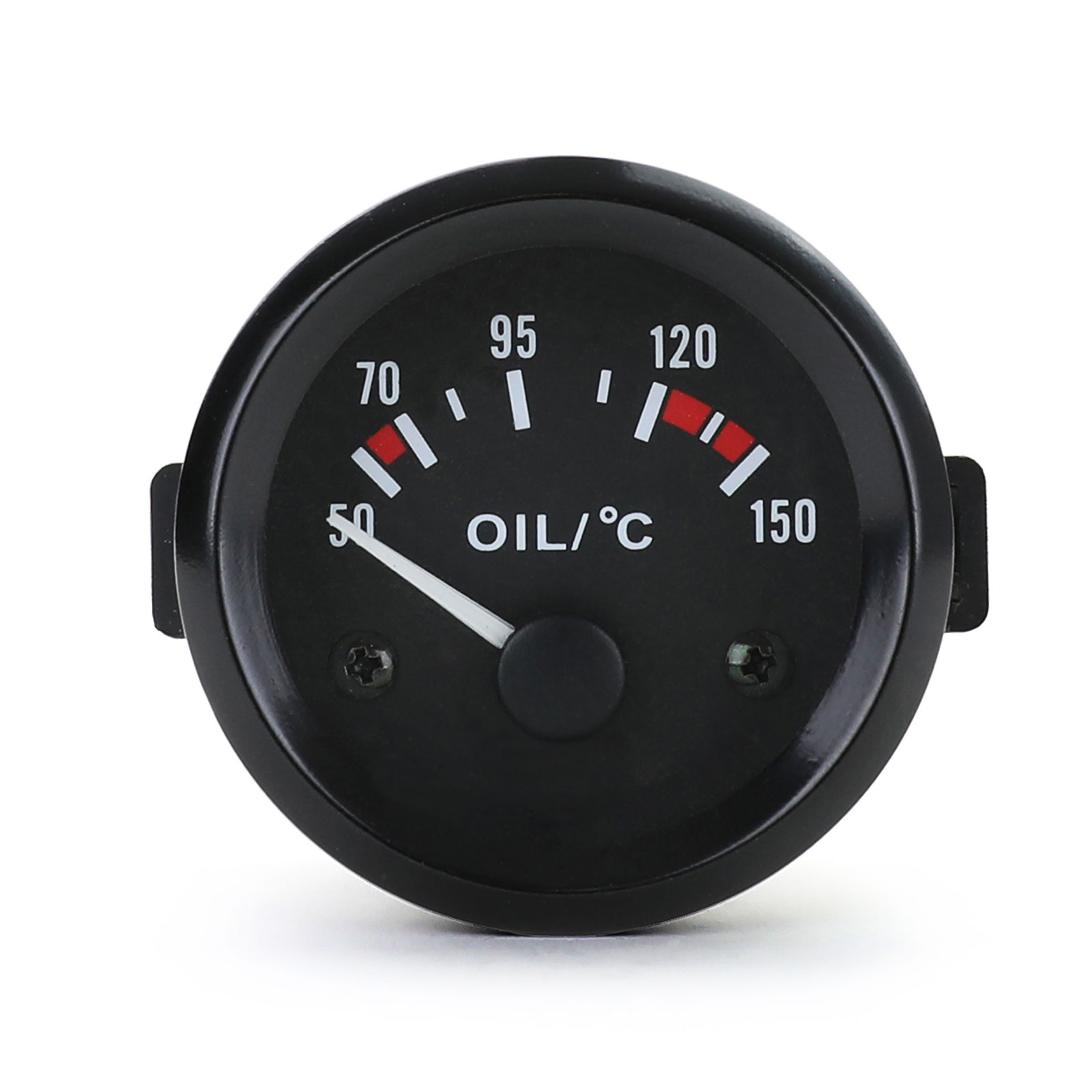 Oliedrukmeter - 84x94mm - retro-look - zwart