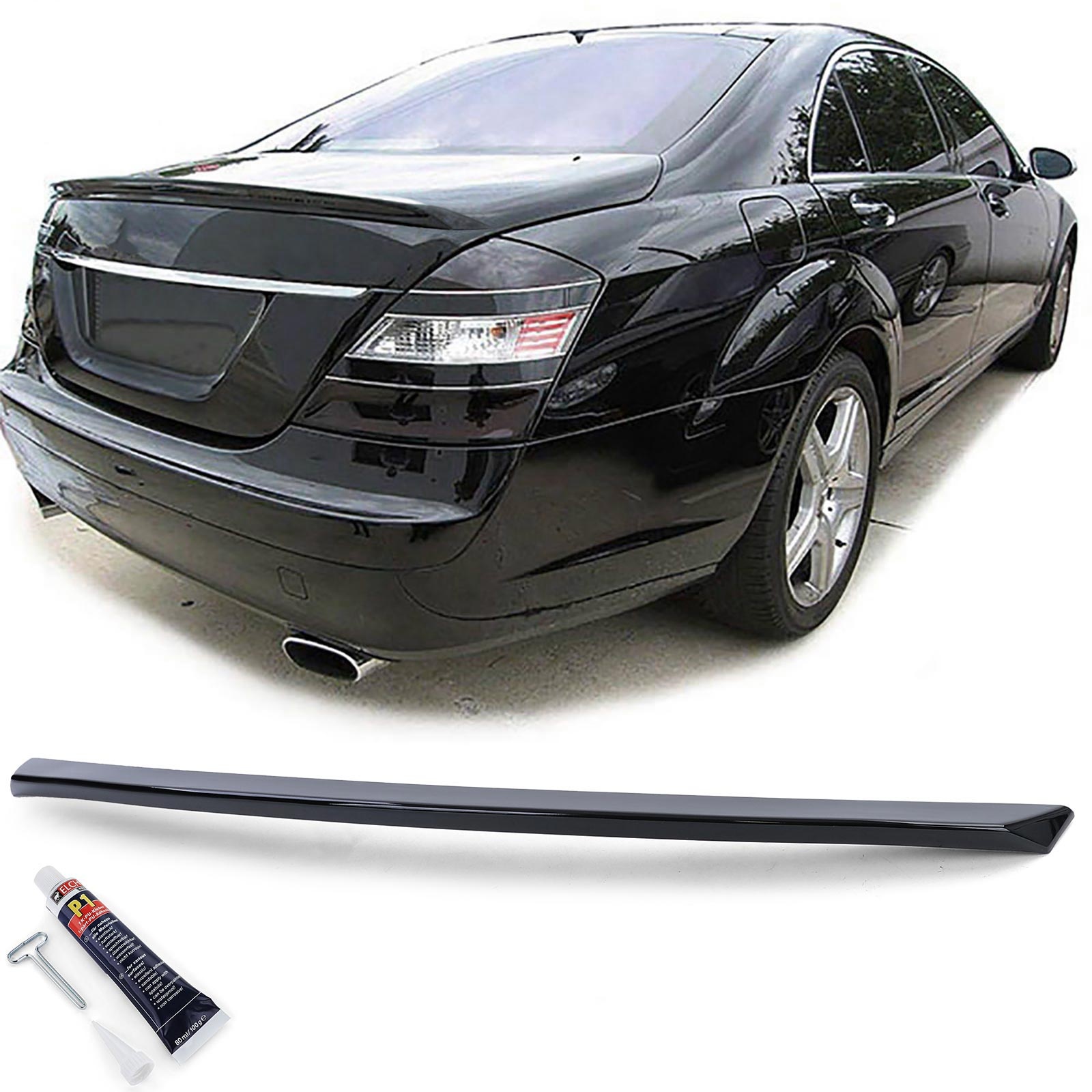 Spoiler - achterspoiler lip - voor Mercedes S W221 Sedan 2005-2009